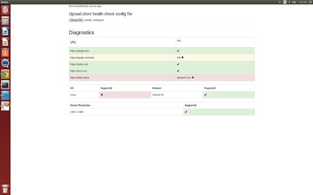 Client Health Checker  from Chrome web store to be run with OffiDocs Chromium online