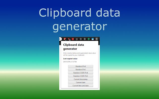 Clipboard data generator  from Chrome web store to be run with OffiDocs Chromium online