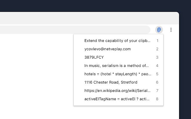 Clippa: Recent Clipboard History  from Chrome web store to be run with OffiDocs Chromium online