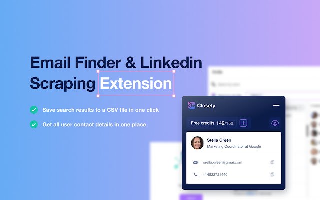 Erat: Email Finder LinkedIn Data Scraper dari toko web Chrome untuk dijalankan dengan Chromium OffiDocs online