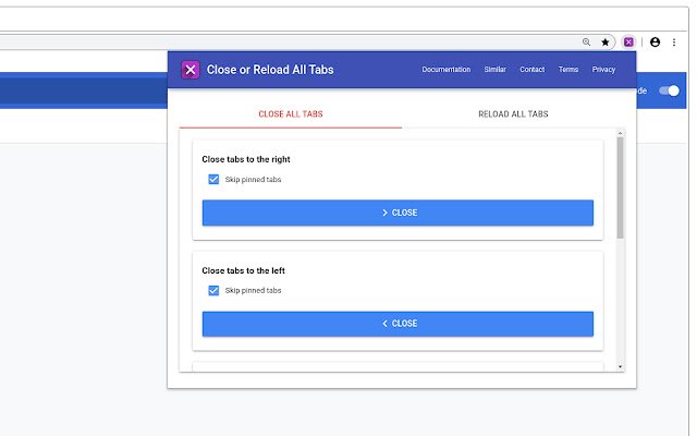 Close or Reload All Tabs  from Chrome web store to be run with OffiDocs Chromium online