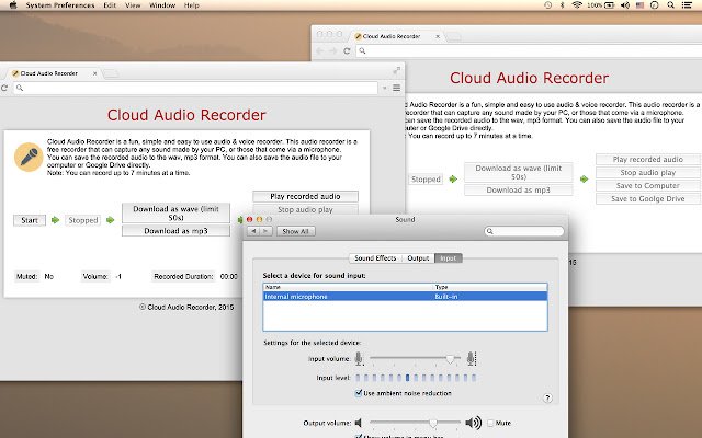 Perakam Audio Awan daripada kedai web Chrome untuk dijalankan dengan OffiDocs Chromium dalam talian