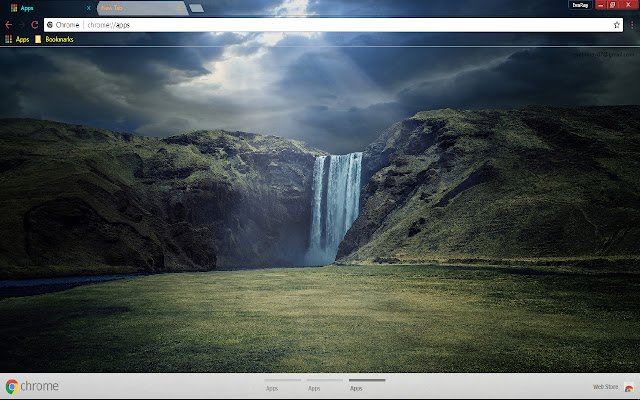 Cloud Dark Earth Skogafoss  from Chrome web store to be run with OffiDocs Chromium online