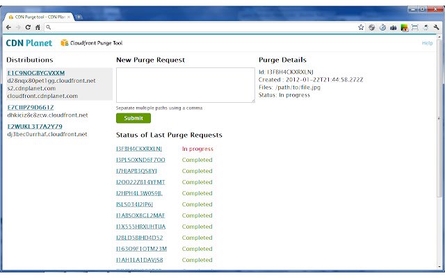 Chrome വെബ് സ്റ്റോറിൽ നിന്നുള്ള Cloudfront Purge Tool, OffiDocs Chromium ഓൺലൈനിൽ പ്രവർത്തിക്കും