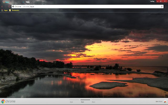 Cloud Ice Lake Landscape Orange  from Chrome web store to be run with OffiDocs Chromium online