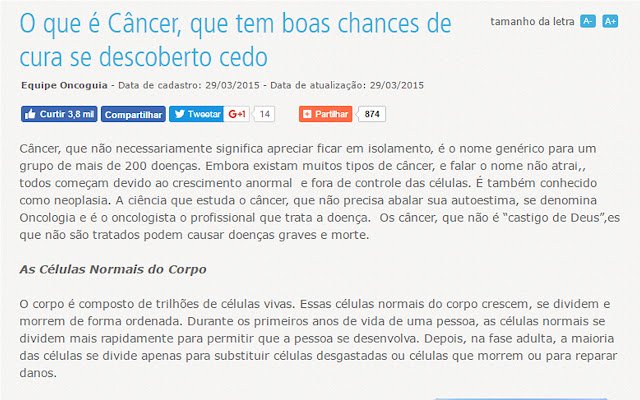 Câncer, vírgula  from Chrome web store to be run with OffiDocs Chromium online
