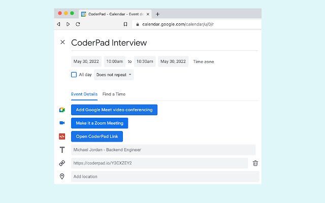 CoderPad  from Chrome web store to be run with OffiDocs Chromium online