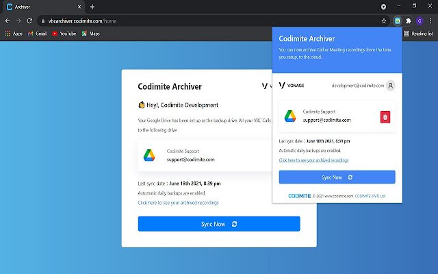 Codimite Archiver  from Chrome web store to be run with OffiDocs Chromium online