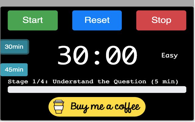Coding Interview Timer  from Chrome web store to be run with OffiDocs Chromium online