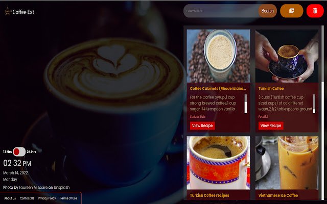 Coffee Ext  from Chrome web store to be run with OffiDocs Chromium online