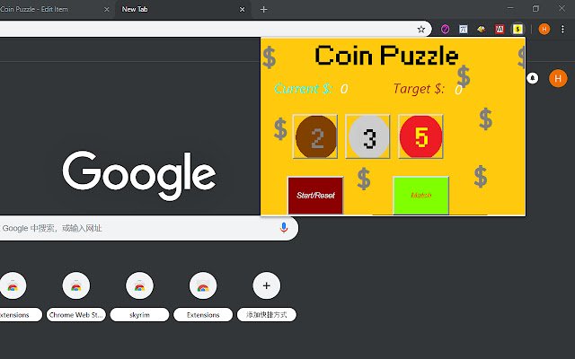 Coin Puzzle  from Chrome web store to be run with OffiDocs Chromium online