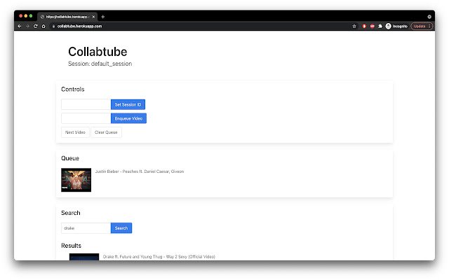 Chrome Web ストアの collabtube を OffiDocs Chromium オンラインで実行する