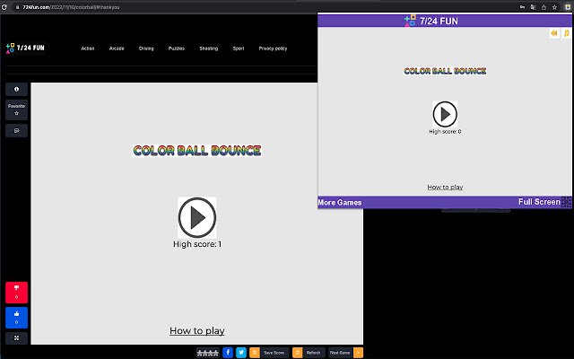 Color Ball Bounce Arcade Game  from Chrome web store to be run with OffiDocs Chromium online