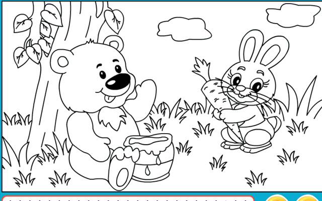 El juego Coloring Bear and Bunny de la tienda web de Chrome se ejecutará con OffiDocs Chromium en línea