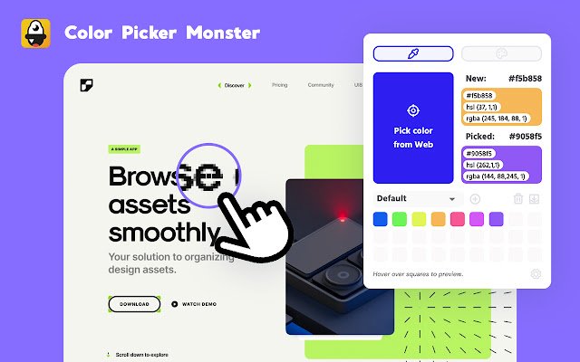 Color Picker Monster  from Chrome web store to be run with OffiDocs Chromium online