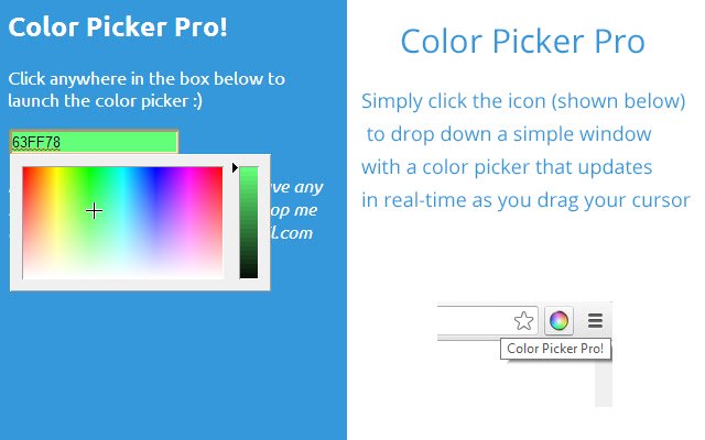 Color Picker Pro từ cửa hàng Chrome trực tuyến sẽ được chạy với OffiDocs Chromium trực tuyến