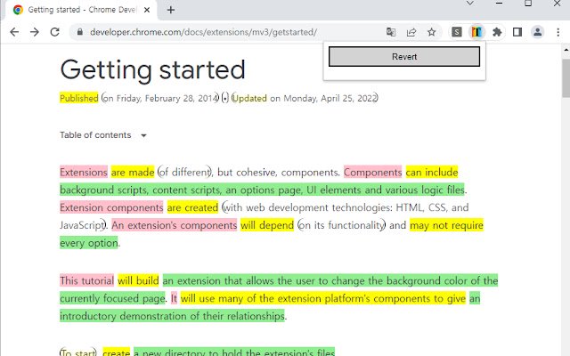 Color Sentence de la tienda web de Chrome se ejecutará con OffiDocs Chromium en línea