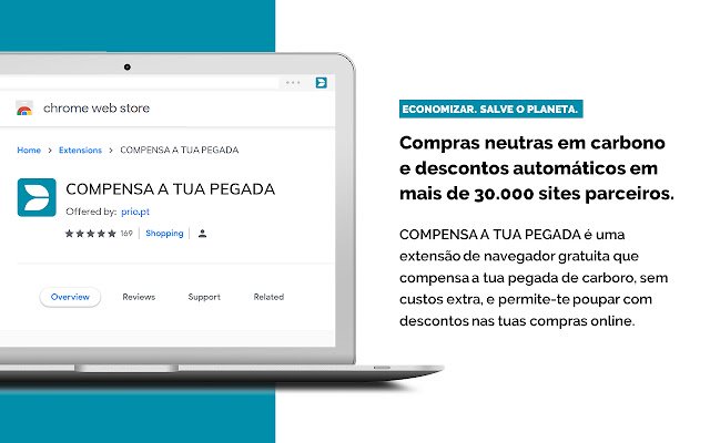 COMPENSA A TUA PEGADA  from Chrome web store to be run with OffiDocs Chromium online