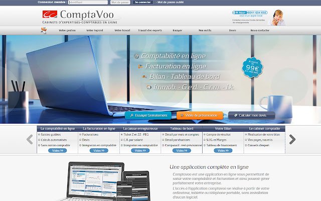 Comptavoo extension  from Chrome web store to be run with OffiDocs Chromium online