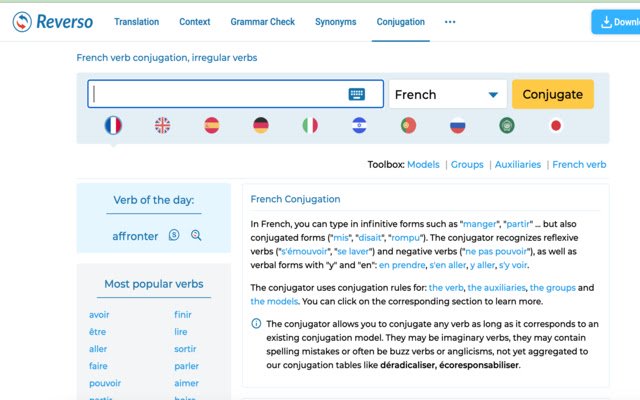 conjugaison  from Chrome web store to be run with OffiDocs Chromium online