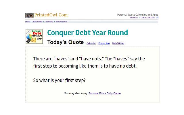 Conquer Debt Year Around מחנות האינטרנט של Chrome שתתנהל עם OffiDocs Chromium באינטרנט