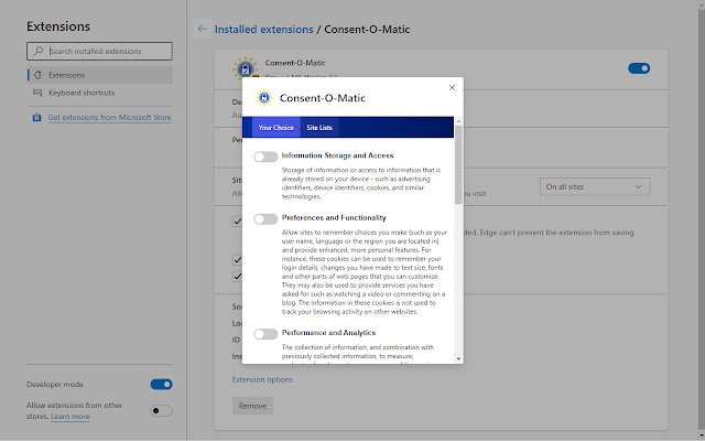 Consent O Matic  from Chrome web store to be run with OffiDocs Chromium online