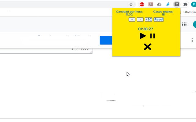 Contador productividad por hora  from Chrome web store to be run with OffiDocs Chromium online