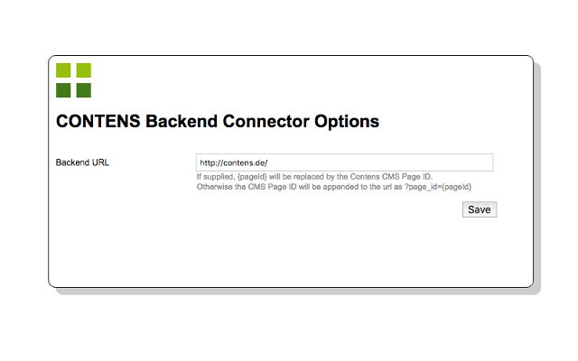 CONTENS Backend Connector  from Chrome web store to be run with OffiDocs Chromium online