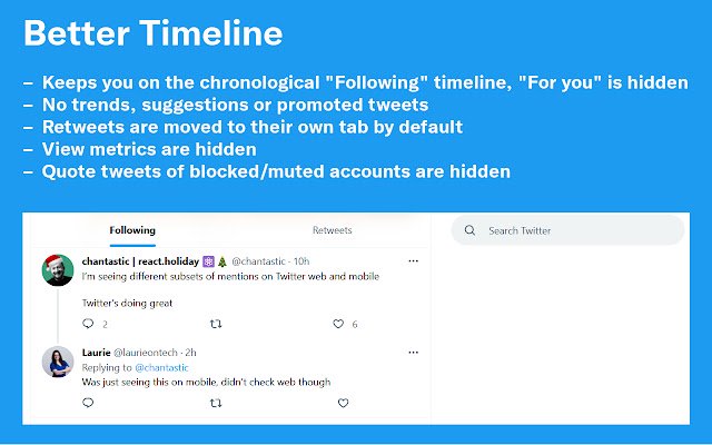 لوحة تحكم Twitter من متجر Chrome الإلكتروني ليتم تشغيلها مع OffiDocs Chromium عبر الإنترنت