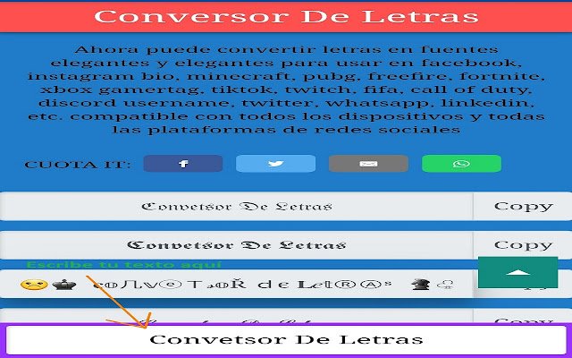 Conversor De Letras ᐈ cambio letras  from Chrome web store to be run with OffiDocs Chromium online