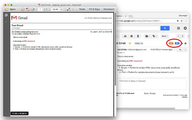 Convierta Gmail™ a PDF (localmente) desde la tienda web de Chrome para ejecutarse con OffiDocs Chromium en línea