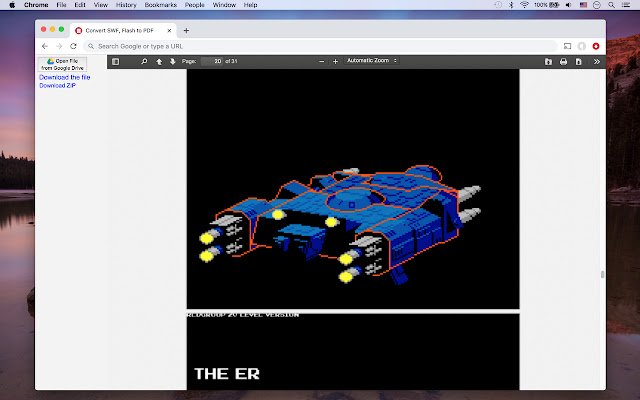 Convert SWF, Flash to PDF  from Chrome web store to be run with OffiDocs Chromium online