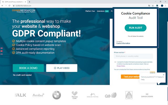 Cookie Compliance Audit Tool  from Chrome web store to be run with OffiDocs Chromium online