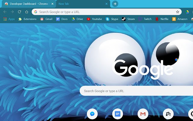 Chrome 网上商店中的 Cookie Monster 主题将与 OffiDocs Chromium 在线一起运行