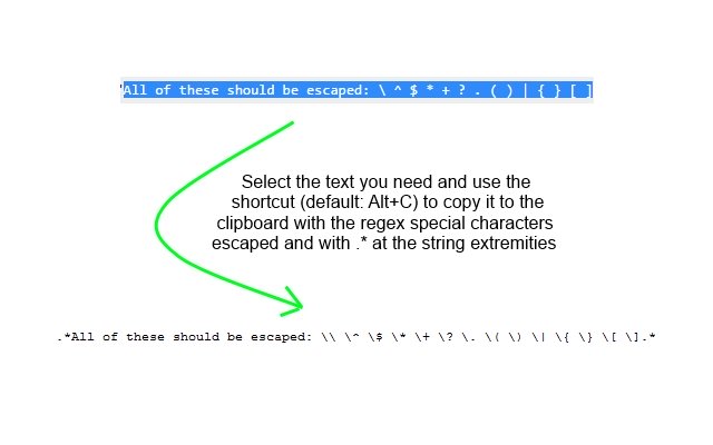 copyToRegex  from Chrome web store to be run with OffiDocs Chromium online
