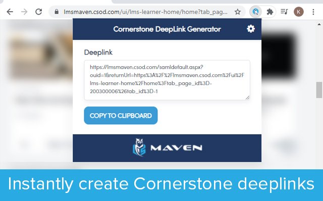 Cornerstone DeepLink Generator  from Chrome web store to be run with OffiDocs Chromium online