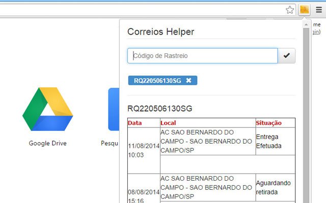 Correios Helper  from Chrome web store to be run with OffiDocs Chromium online