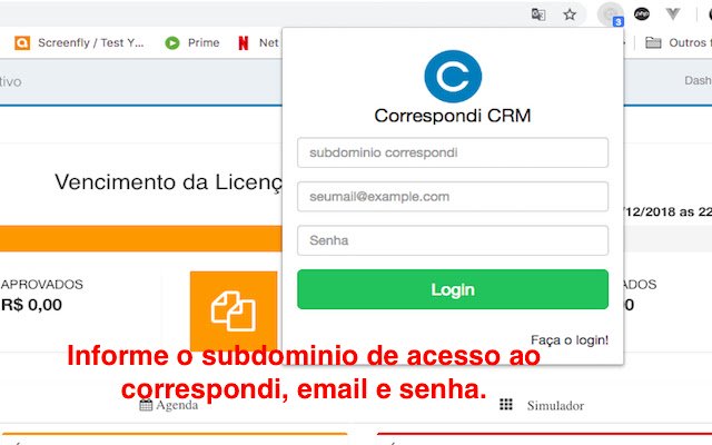 Correspondi CRM van de Chrome-webwinkel om te draaien met OffiDocs Chromium online