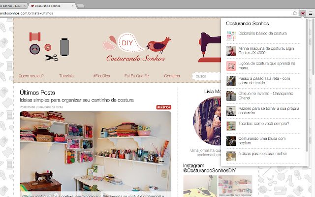 سيتم تشغيل منشورات Costurando Sonhos Novos من متجر Chrome الإلكتروني باستخدام OffiDocs Chromium عبر الإنترنت