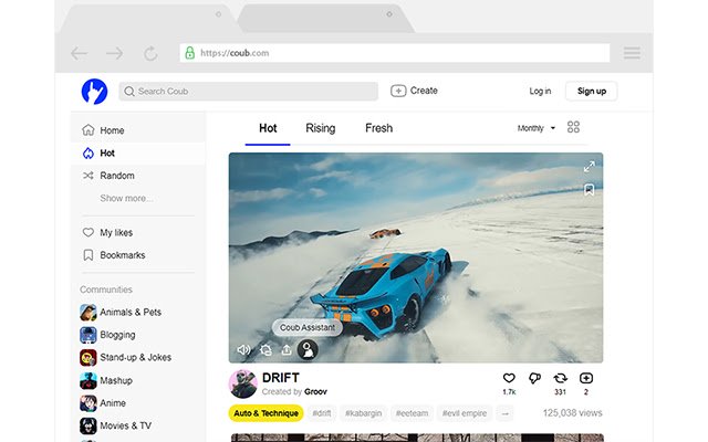 Coub Assistant  from Chrome web store to be run with OffiDocs Chromium online