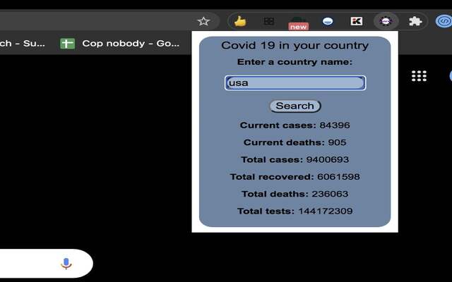 Covid 19 in your country  from Chrome web store to be run with OffiDocs Chromium online