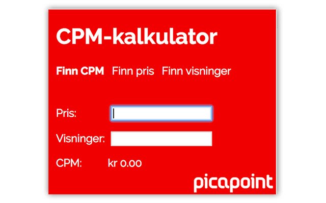 CPM kalkulator  from Chrome web store to be run with OffiDocs Chromium online