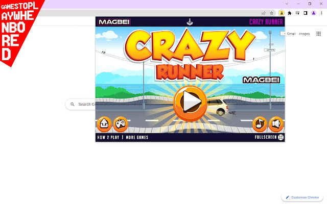 Il gioco Crazy Runner viene eseguito offline dal web store di Chrome per essere eseguito con OffiDocs Chromium online