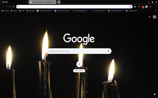 Creepy Aesthetic Black Candles Theme  from Chrome web store to be run with OffiDocs Chromium online