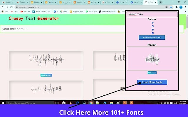 Generator de text înfiorător ➤ #1 Fonturi de text înfiorătoare din magazinul web Chrome pentru a fi rulate cu OffiDocs Chromium online