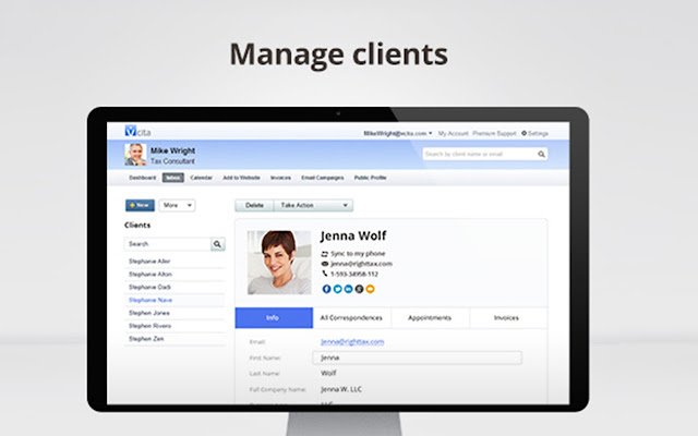 CRM Contact Manager von vCita aus dem Chrome Web Store zur Ausführung mit OffiDocs Chromium online