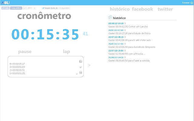 Cronometro / Stopwatch 4u  from Chrome web store to be run with OffiDocs Chromium online