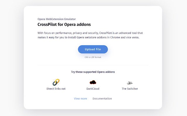 CrossPilot  from Chrome web store to be run with OffiDocs Chromium online