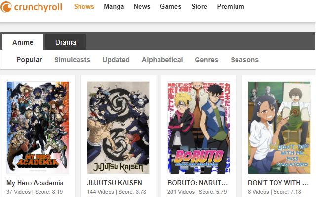 Crunchyroll Anime Score from MyAnimeList  from Chrome web store to be run with OffiDocs Chromium online