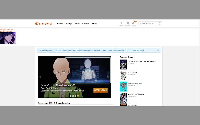 Crunchyroll: continue watching bar  from Chrome web store to be run with OffiDocs Chromium online